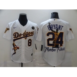 Men's Nike Los Angeles Dodgers #24 Kobe Bryant White Portrait Baseball Jersey