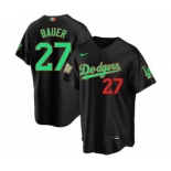 Men's Nike Los Angeles Dodgers #27 Trevor Bauer Mexico Black Stitched Baseball Jersey