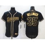 Men's Nike Los Angeles Dodgers #35 Cody Bellinger Black Gold Authentic Jersey