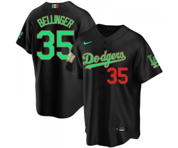 Men's Nike Los Angeles Dodgers #35 Cody Bellinger Mexico Black Stitched Baseball Jersey