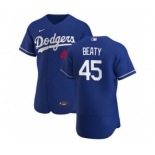 Men's Nike Los Angeles Dodgers #45 Matt Beaty Royal Alternate 2020 Authentic Player Baseball Jersey