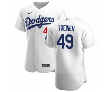 Men's Nike Los Angeles Dodgers #49 Blake Treinen White Home 2020 Authentic Player Baseball Jersey