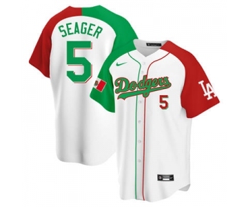 Men's Nike Los Angeles Dodgers #5 Corey Seager Mexican Heritage Night Limited Stitched Baseball Jersey