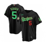 Men's Nike Los Angeles Dodgers #5 Corey Seager Mexico Black Stitched Baseball Jersey