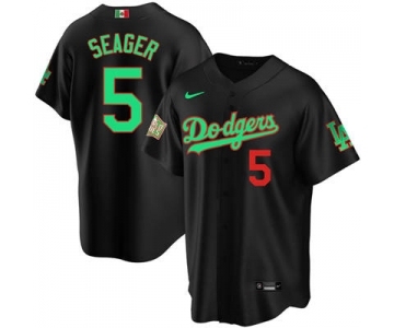 Men's Nike Los Angeles Dodgers #5 Corey Seager Mexico Black Stitched Baseball Jersey