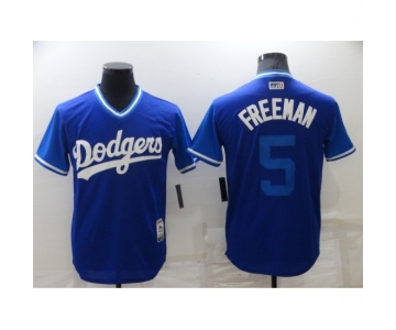 Men's Nike Los Angeles Dodgers #5 Freddie Freeman Blue Jersey