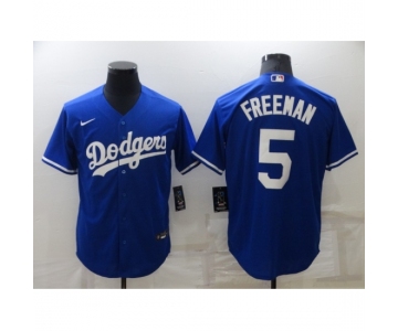 Men's Nike Los Angeles Dodgers #5 Freddie Freeman Blue Stitched Baseball Jersey