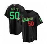 Men's Nike Los Angeles Dodgers #50 Mookie Betts Mexico Black Stitched Baseball Jersey