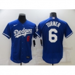 Men's Nike Los Angeles Dodgers #6 Trea Turner Blue Elite Jersey