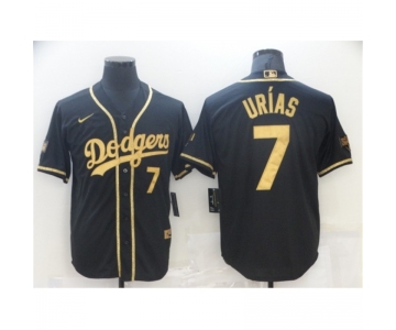 Men's Nike Los Angeles Dodgers #7 Julio Urias Black Gold Authentic Jersey