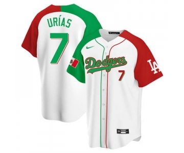 Men's Nike Los Angeles Dodgers #7 Julio Urias Mexican Heritage Night Limited Stitched Baseball Jersey