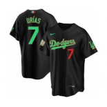 Men's Nike Los Angeles Dodgers #7 Julio Urias Mexico Black Stitched Baseball Jersey