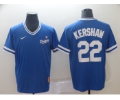 Men's Nike Majestic Los Angeles Dodgers #22 Clayton Kershaw Blue M&N MLB Jersey