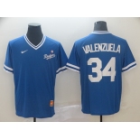 Men's Nike Majestic Los Angeles Dodgers #34 Fernando Valenzuela  Blue M&N MLB Jersey