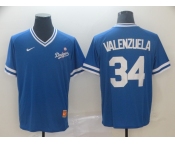 Men's Nike Majestic Los Angeles Dodgers #34 Fernando Valenzuela  Blue M&N MLB Jersey