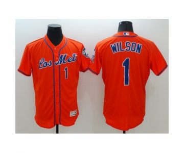 Men's New York Mets #1 Amed Rosario Orange Royal Alternate Stitched Baseball Jersey