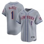 Men's New York Mets #1 Jeff McNeil 2024 Gray Away Limited Stitched Baseball Jersey