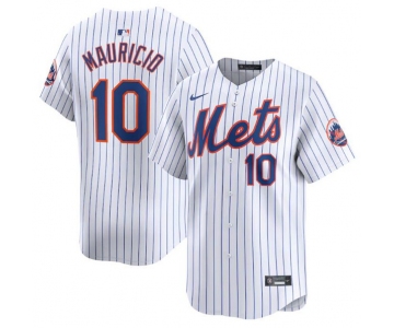 Men's New York Mets #10 Ronny Mauricio White 2024 Home Limited Stitched Baseball Jersey