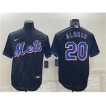 Men's New York Mets #20 Pete Alonso Black Stitched MLB Cool Base Nike Jersey