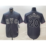 Men's New York Mets #20 Pete Alonso Grey 2024 City Connect Cool Base Stitched Jersey