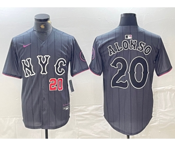 Men's New York Mets #20 Pete Alonso Number Grey 2024 City Connect Cool Base Stitched Jerseys