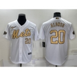 Men's New York Mets #20 Pete Alonso Number White 2022 All Star Stitched Cool Base Nike Jersey