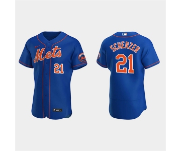 Men's New York Mets #21 Max Scherzer Royal Flex Base Stitched Jersey