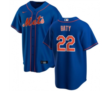 Men's New York Mets #22 Brett Baty Blue Cool Base Stitched Baseball Jersey