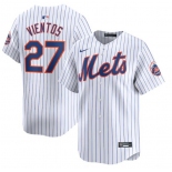 Men's New York Mets #27 Mark Vientos White 2024 Home Limited Stitched Baseball Jersey