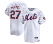 Men's New York Mets #27 Mark Vientos White 2024 Home Limited Stitched Baseball Jersey