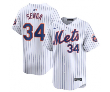 Men's New York Mets #34 Kodai Senga White 2024 Home Limited Stitched Baseball Jersey