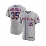 Men's New York Mets #35 Justin Verlander Gray Flex Base Stitched Jersey