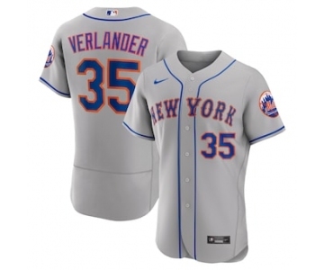 Men's New York Mets #35 Justin Verlander Gray Flex Base Stitched Jersey