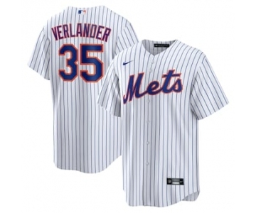 Men's New York Mets #35 Justin Verlander White Stitched MLB Cool Base Nike Jersey