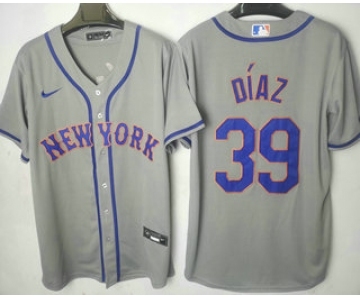 Men's New York Mets #39 Edwin Diaz Grey Stitched MLB Cool Base Nike Jersey