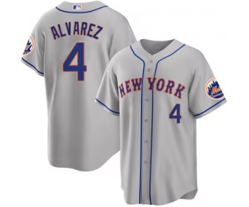 Men's New York Mets #4 Francisco álvarez Gray 2023 Cool Base Stitched Baseball Jersey