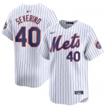 Men's New York Mets #40 Luis Severino White 2024 Home Limited Stitched Baseball Jersey