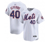 Men's New York Mets #40 Luis Severino White 2024 Home Limited Stitched Baseball Jersey