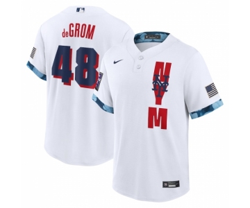 Men's New York Mets #48 Jacob deGrom Nike White 2021 MLB All-Star Game Replica Player Jersey