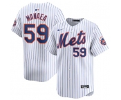 Men's New York Mets #59 Sean Manaea White 2024 Home Limited Stitched Baseball Jersey