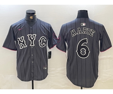 Men's New York Mets #6 Starling Marte Gray 2024 City Connect Cool Base Stitched Jersey