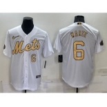 Men's New York Mets #6 Starling Marte Number White 2022 All Star Stitched Cool Base Nike Jersey