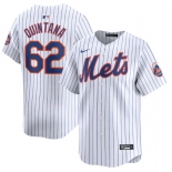 Men's New York Mets #62 Jose Quintana White 2024 Home Limited Stitched Baseball Jersey