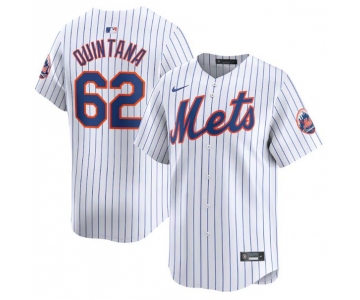 Men's New York Mets #62 Jose Quintana White 2024 Home Limited Stitched Baseball Jersey