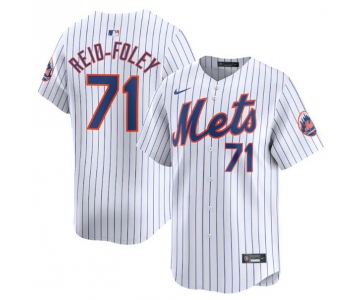 Men's New York Mets #71 Sean Reid-Fole White 2024 Home Limited Stitched Baseball Jersey