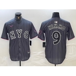 Men's New York Mets #9 Brandon Nimmo Gray 2024 City Connect Cool Base Stitched Jersey