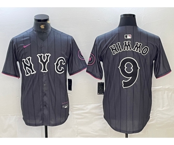 Men's New York Mets #9 Brandon Nimmo Gray 2024 City Connect Cool Base Stitched Jersey