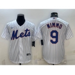 Men's New York Mets #9 Brandon Nimmo White Cool Base Stitched Baseball Jersey