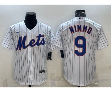 Men's New York Mets #9 Brandon Nimmo White Cool Base Stitched Baseball Jersey