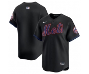 Men's New York Mets Blank 2024 Black Alternate Limited Stitched Baseball Jersey